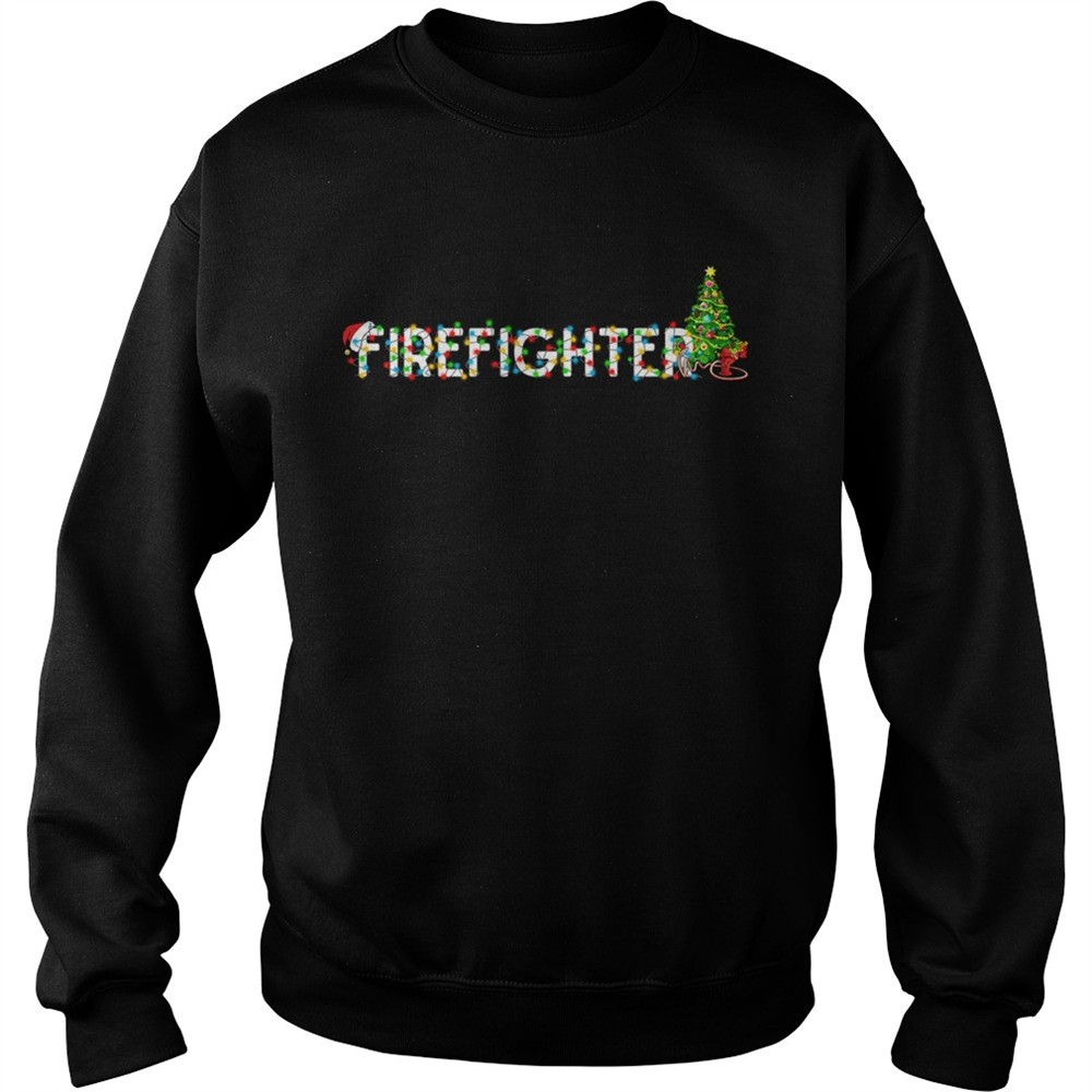 Firefighter Christmas Tree Santa Claus Gift TShirt