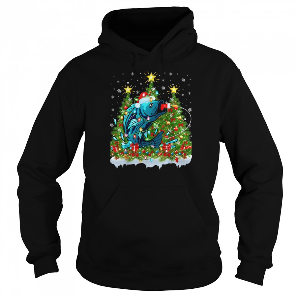 Fishing Lighting Xmas Tree Fishing Christmas Shirt