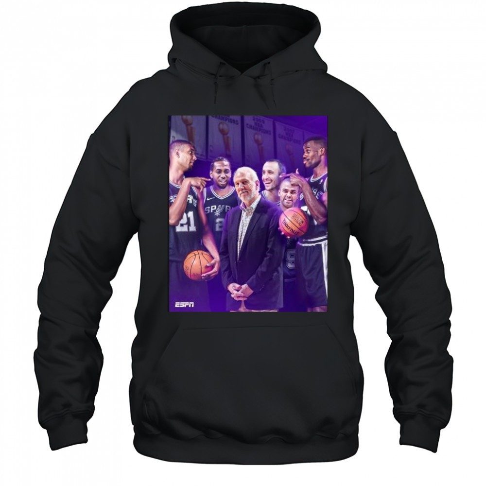 Five NBA titles – The winningest coach in NBA history Coach Gregg Popovich t-shirt