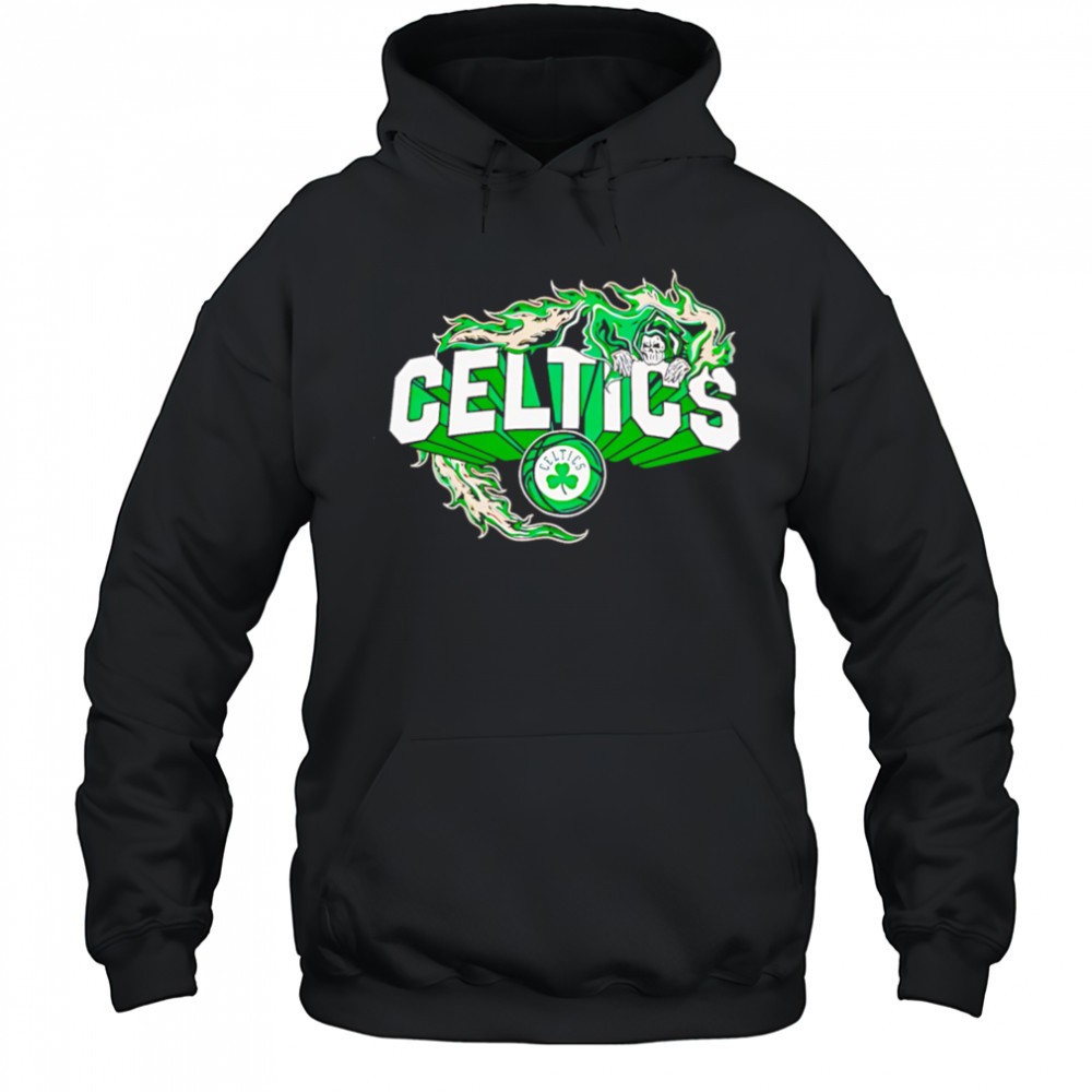 Flaming Grim Reaper Boston Celtics logo shirt