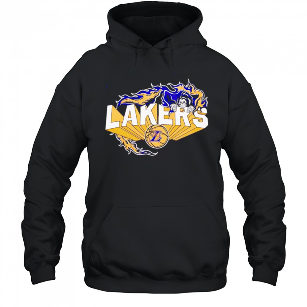 Flaming Grim Reaper Los Angeles Lakers logo shirt