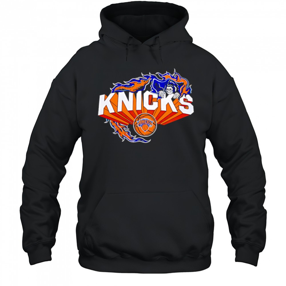 Flaming Grim Reaper New York Knicks logo shirt