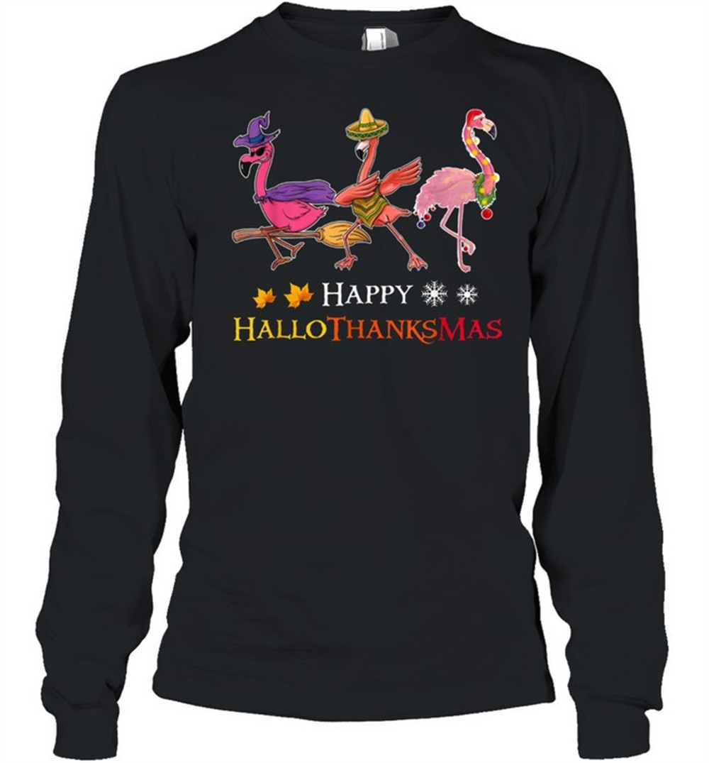 flamingos-happy-hallothanksmas-shirt-qpalpbrl Flamingos Happy Hallothanksmas shirt