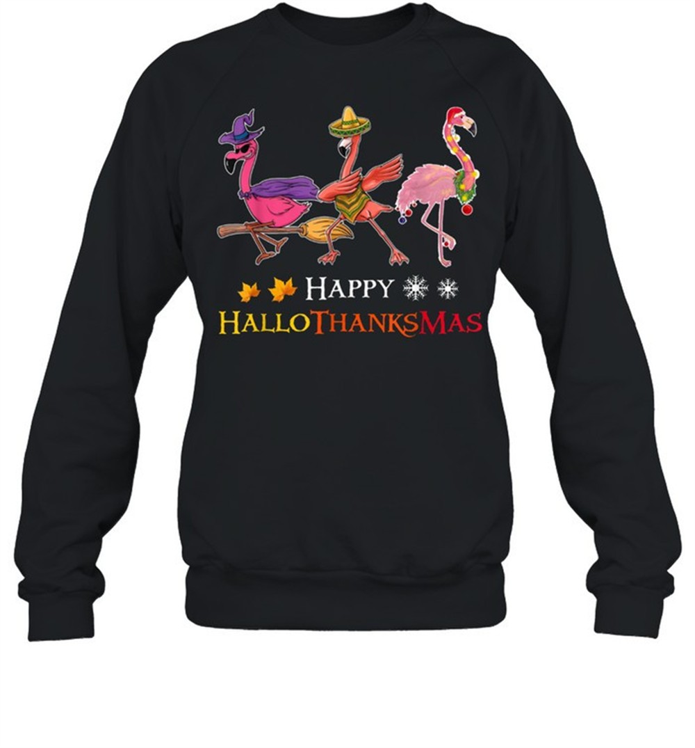 flamingos-happy-hallothanksmas-shirt-qpalpbrl Flamingos Happy Hallothanksmas shirt