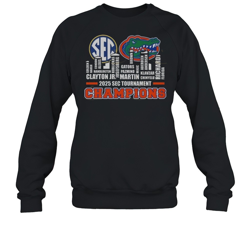 Florida Gators 2025 SEC Mens Basketball Tournament Champions Skyline Shirt