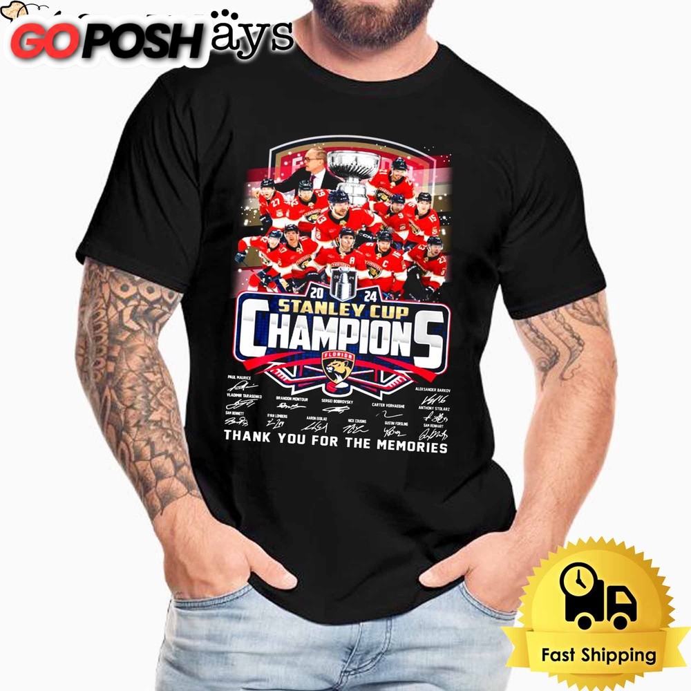 Florida Panthers 2024 Stanley Cup Champions Thank You For The Memories T Shirt