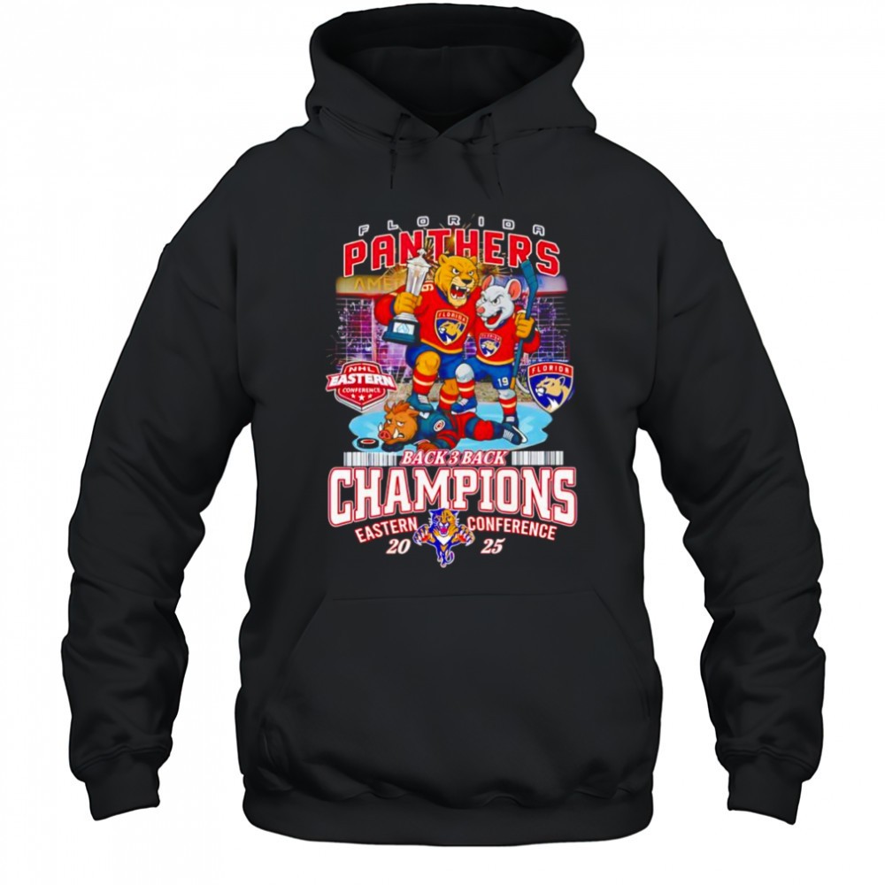 Florida Panthers back 3 back Champions Eastern Conference 2025 mascot shirt
