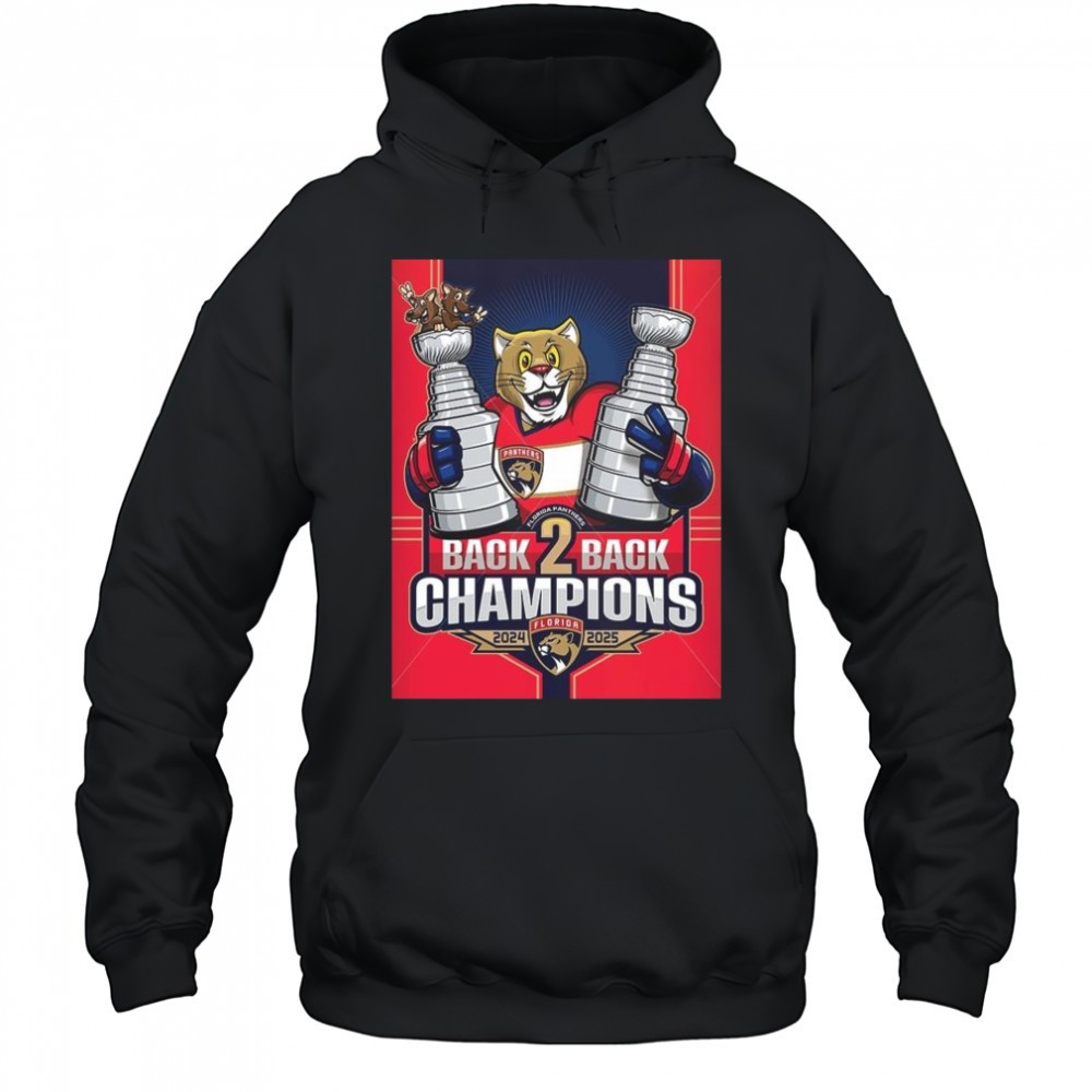 Florida Panthers Back To Back Stanley Cup 2025 Champions NHL The Cats Mascot Shirt