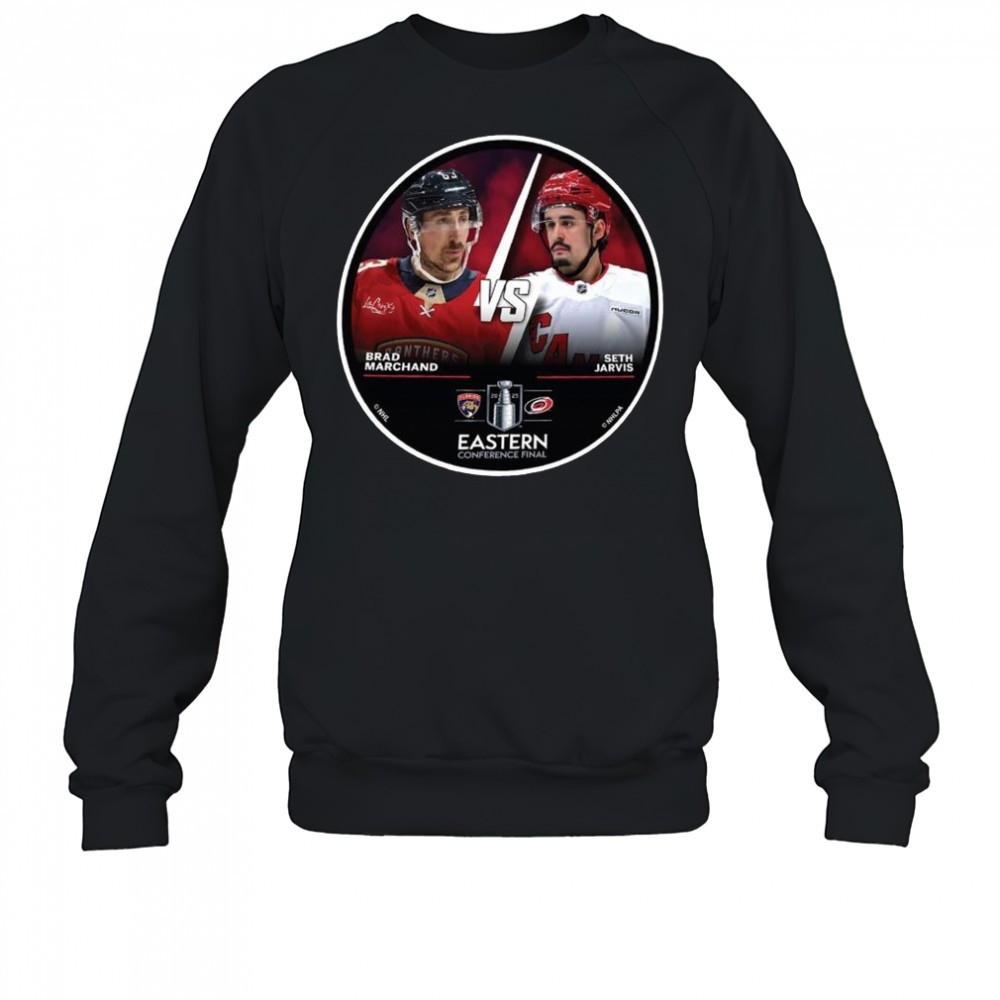 florida-panthers-brad-marchans-vs-carolina-hurricanes-seth-jarvis-2025-eastern-de8qin0j Florida Panthers Brad Marchans vs. Carolina Hurricanes Seth Jarvis 2025 Eastern Conference Final Shirt