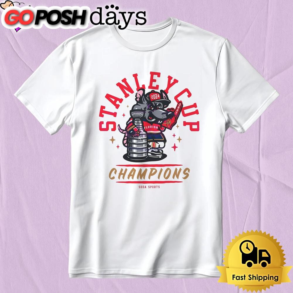 Florida Panthers Stanley Cup Champions 2025 Cartoon Rat T-Shirt