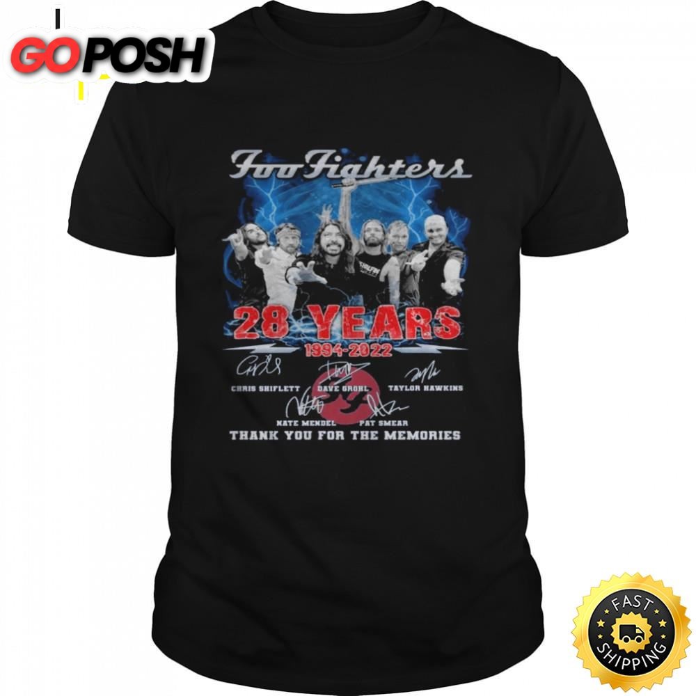 Foo Fighters 28 Years 1994-2025 Signature Thank You For The Memories Shirt