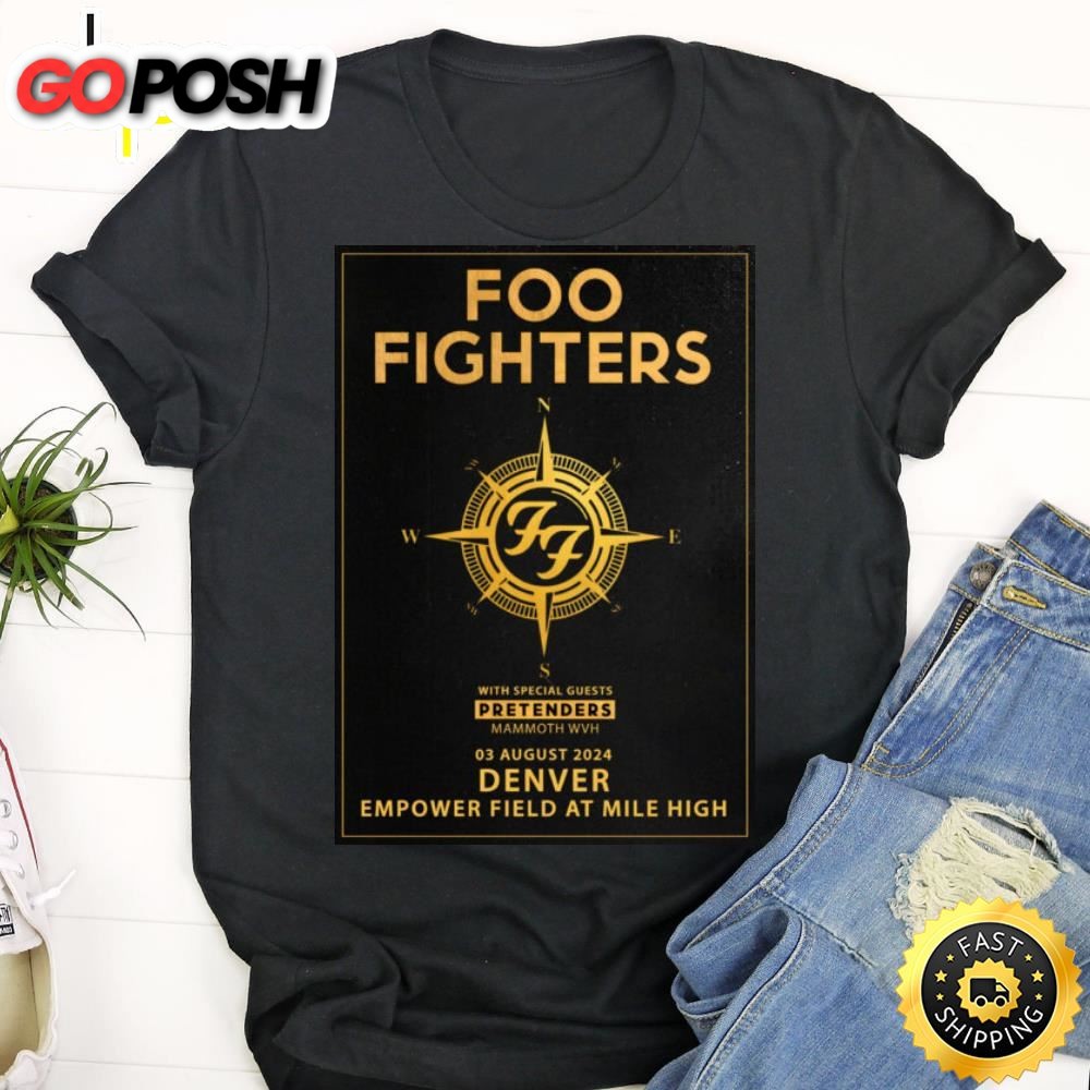 Foo Fighters Everything Or Nothing 2025 North American Stadium Tour Denver, Co Tshirt