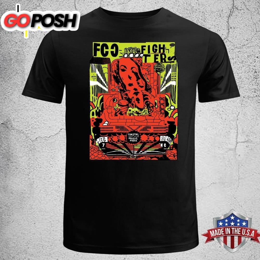 Foo Fighters Raleigh Tonight Poster For Coastal Credit Union Music Park Show On May 7 2025 Unisex T-shirt