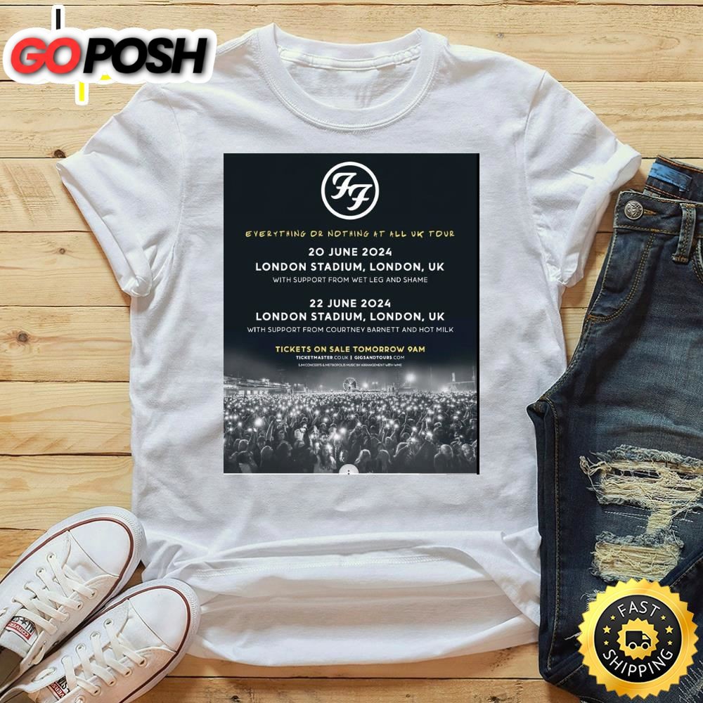 Foo Fighters Uk Tour Dates London 2025 Newspaper Advert Shirt