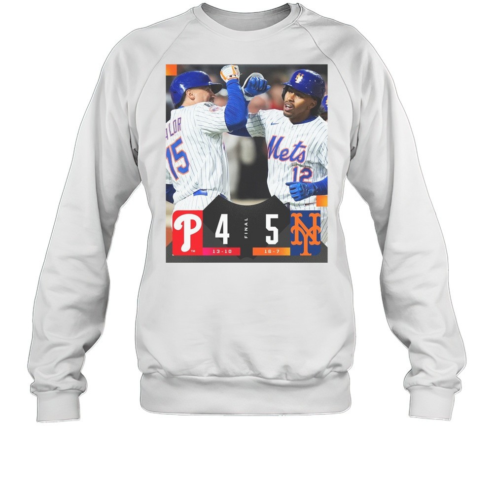 Francisco Lindor New York Mets Win Philadelphia Phillies Final Score 5 4 Poster T-shirt