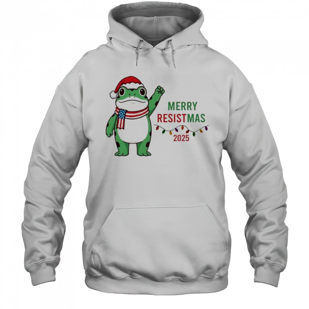 Frog Portland Merry Resistmas Christmas Holiday T-shirt
