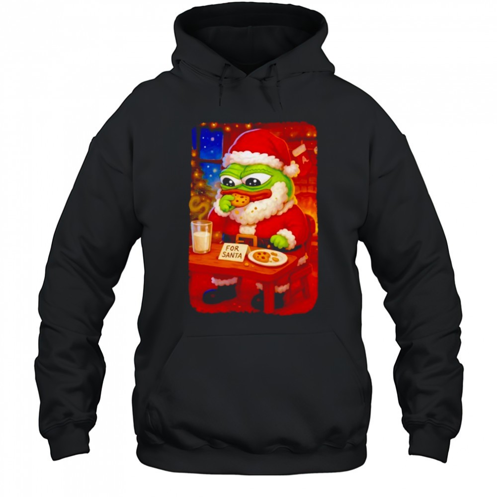 Frog Santa eat cookies Christmas shirt