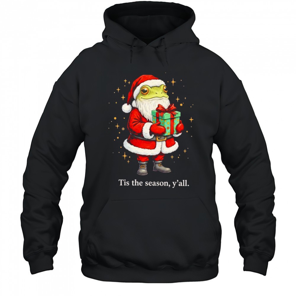 Frog Santa tis the season yall Christmas gift shirt