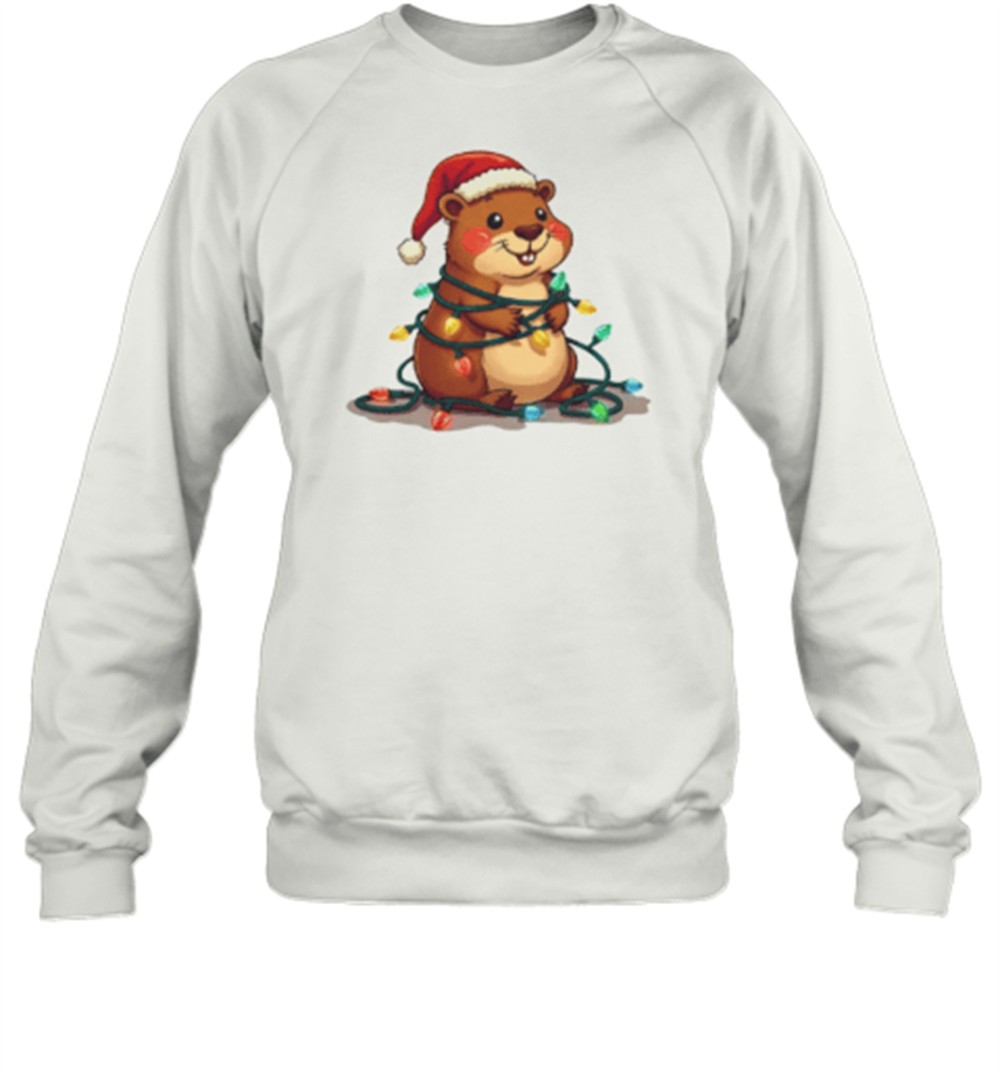 funny-capybara-with-christmas-light-bulbs-t-shirt-kitxv2np Funny Capybara With Christmas Light Bulbs T-Shirt