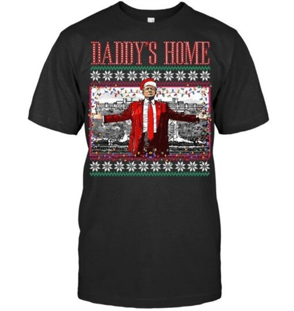 Funny Daddys Home Trump Ugly Christmas Sweater Xmas Pajamas Sweatshirt