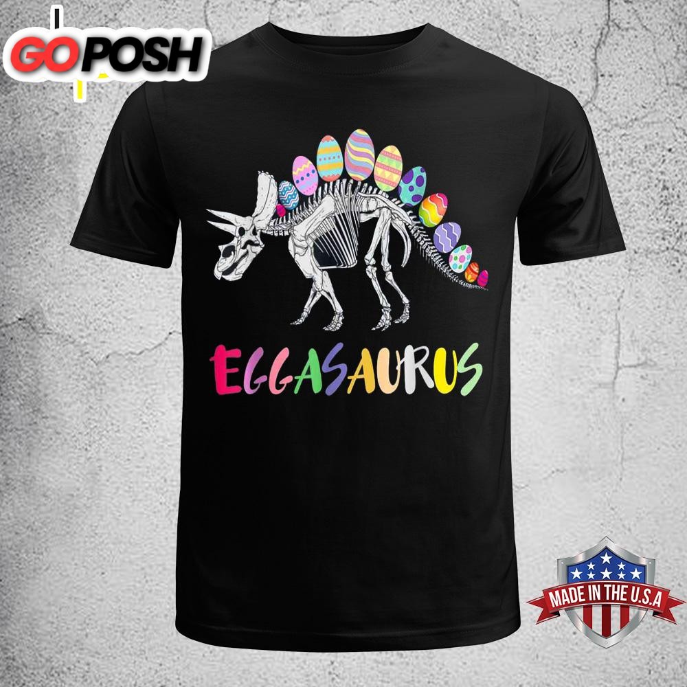 Funny Eggasaurus Stegosaurus Egg Dinosaur Toddler Boy Easter Shirt