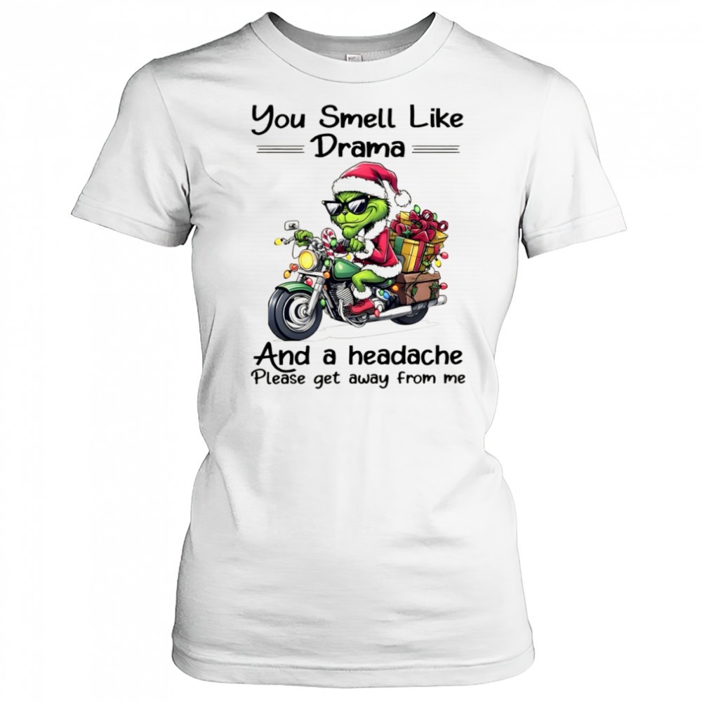 funny-grinch-santa-hat-you-smell-like-drama-and-a-headache-please-get-away-from-cl8jncw7 Funny Grinch Santa hat you smell like drama and a headache please get away from me Christmas shirt