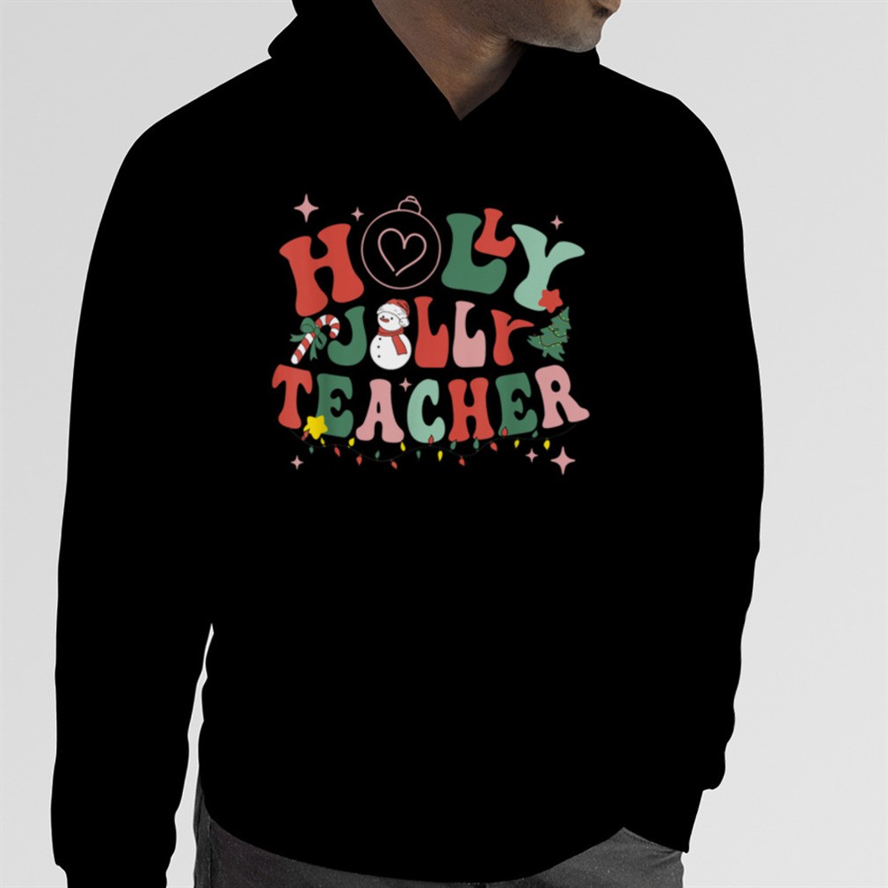 Funny Holly n Jolly Santa Christmas Teacher 2025 T-Shirt B0BM7VH8JW