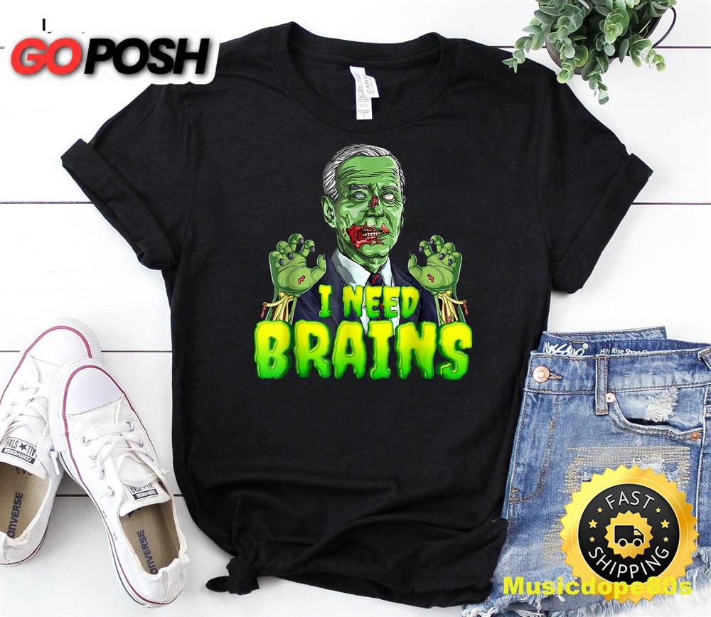 Funny I Need Brains Costume Halloween Zombie T-Shirt