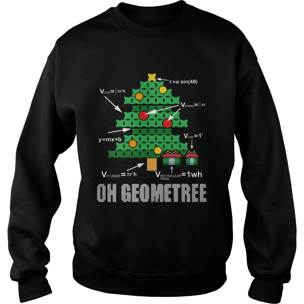 Funny Math Geometry Christmas Tree Geometree Teacher shirt