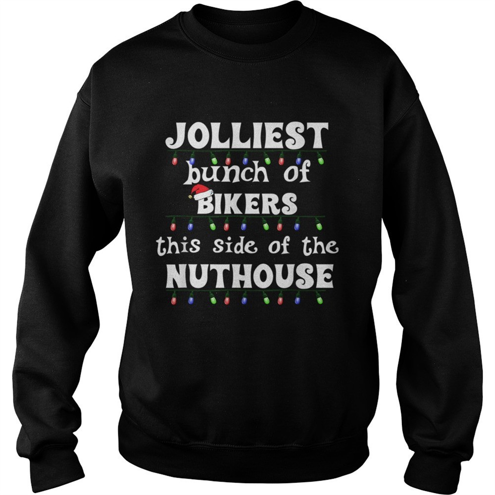 Funny Motorcycle Rider Christmas Jolliest Bunch of Bikers TShirt