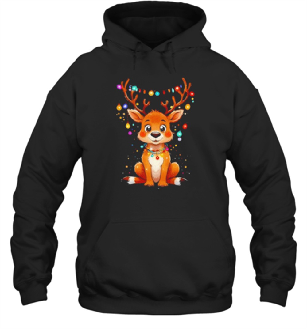 Funny Reindeer Merry Christmas Rudolph Christmas Light T-Shirt