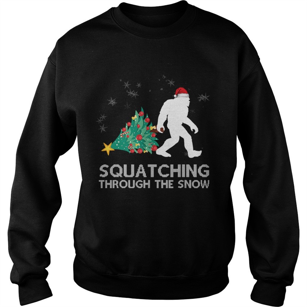 Funny Sasquatch Christmas Gift Squatching Bigfoot Xmas TShirt