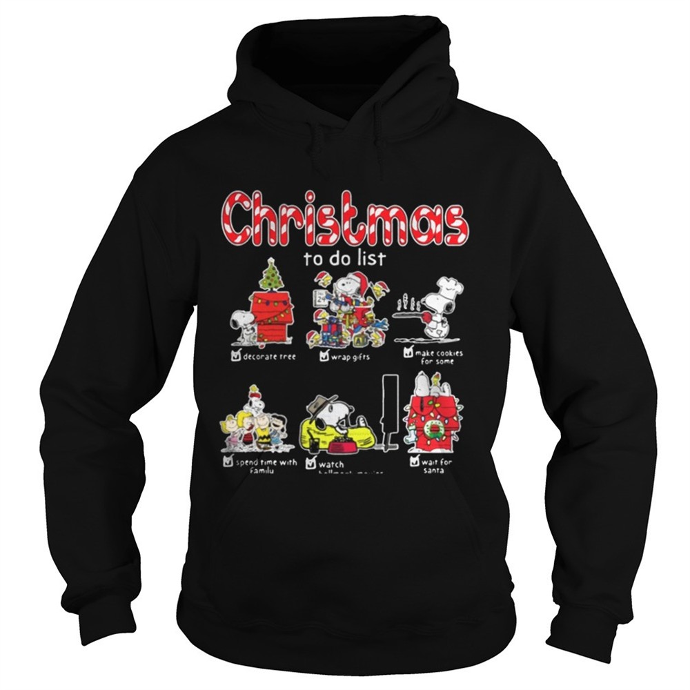 Funny Snoopy Christmas to Do List Shirt