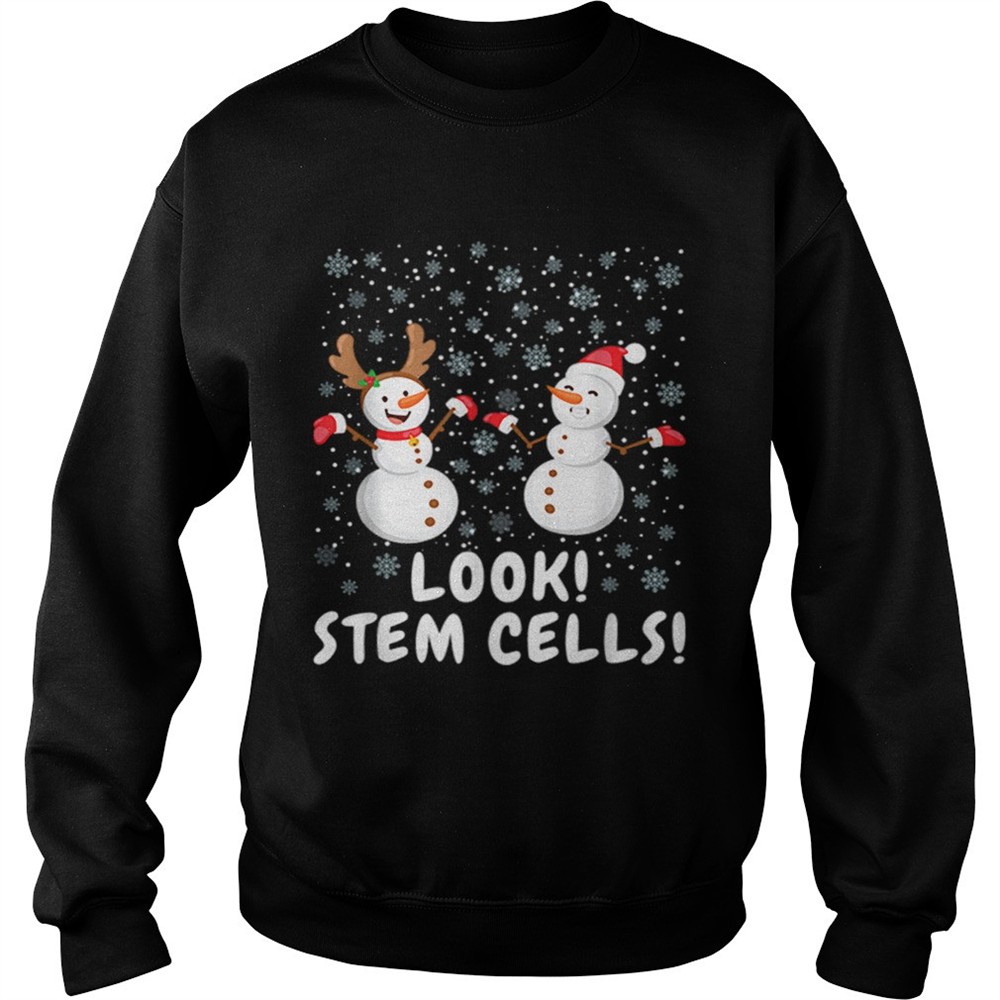 Funny Stem Cell Snowman Christmas Science Tee shirt