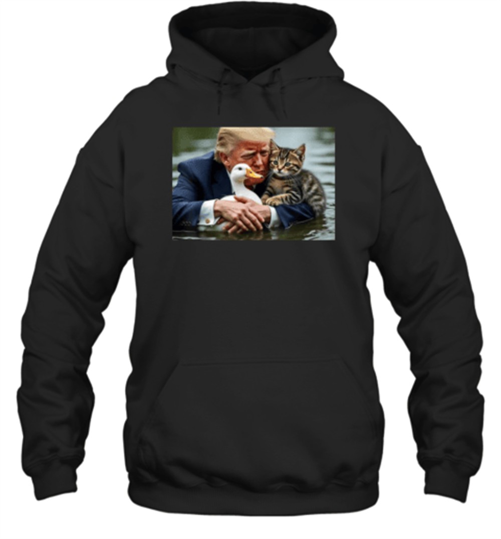 Funny Trump Cat And Duck Memes Christmas Halloween Vote Sign T-Shirt