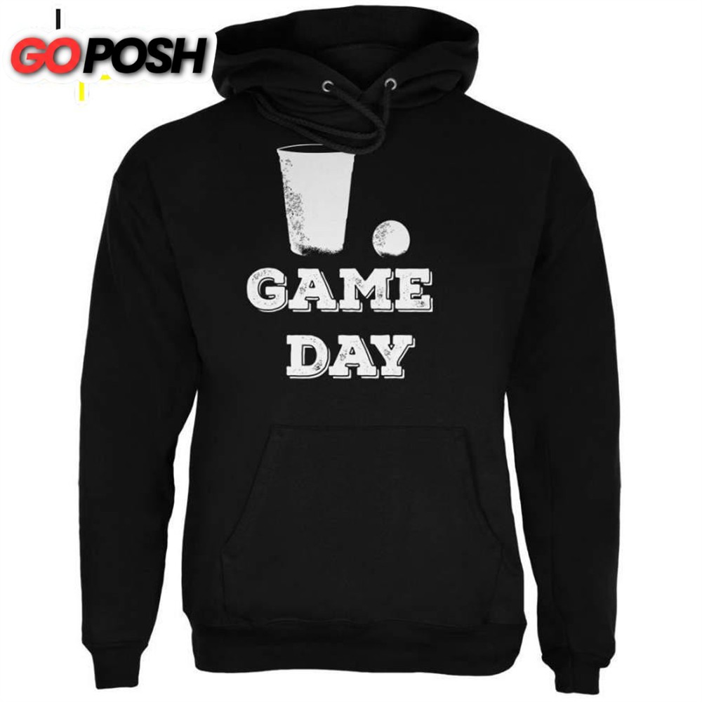 Game Day Beer Pong Black Adult Hoodie