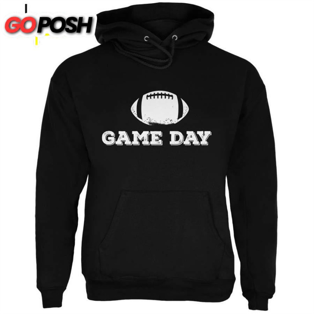 Game Day Football Black Adult Hoodie