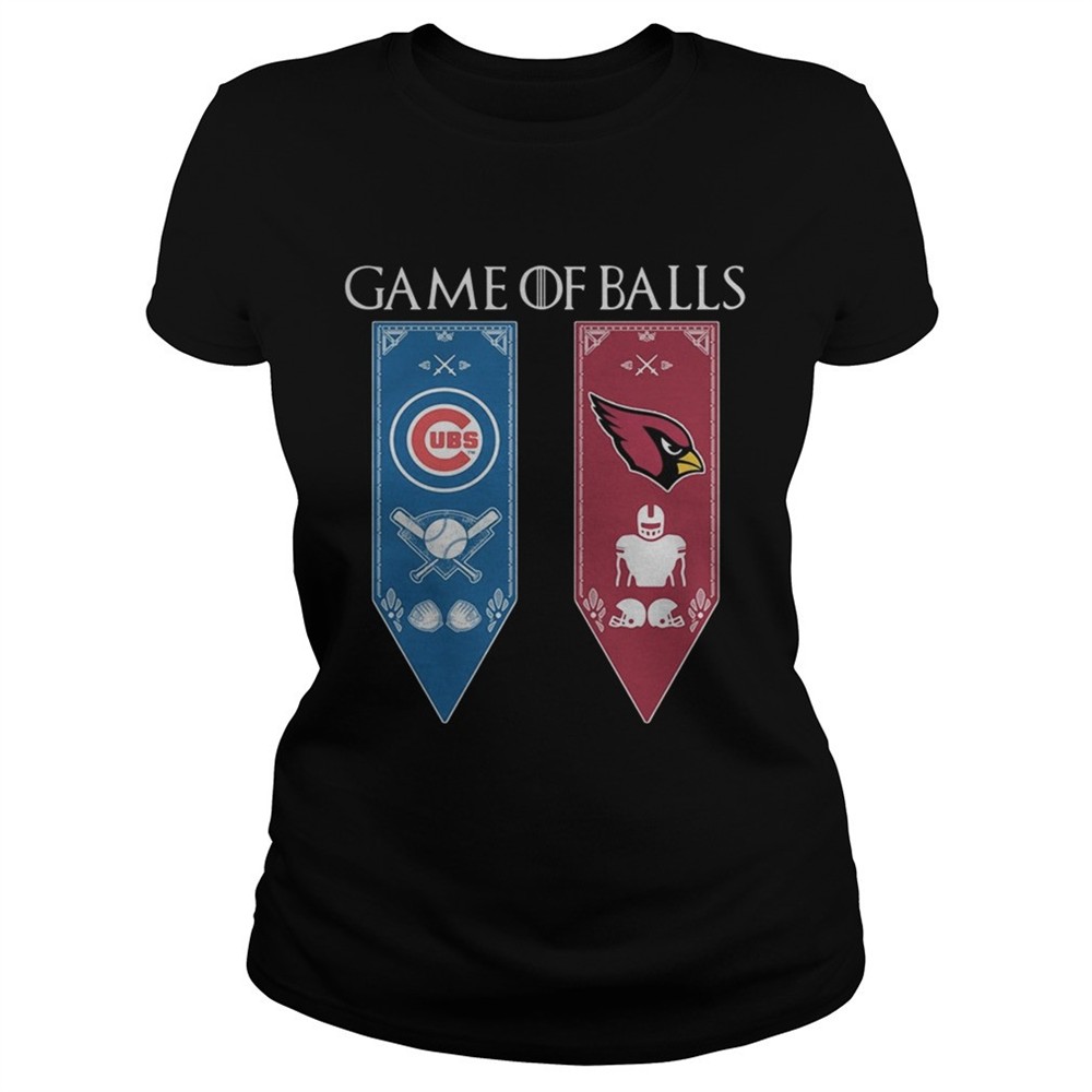 Game of Thrones game of balls Chicago Cubs and Arizona Cardinals tshirt