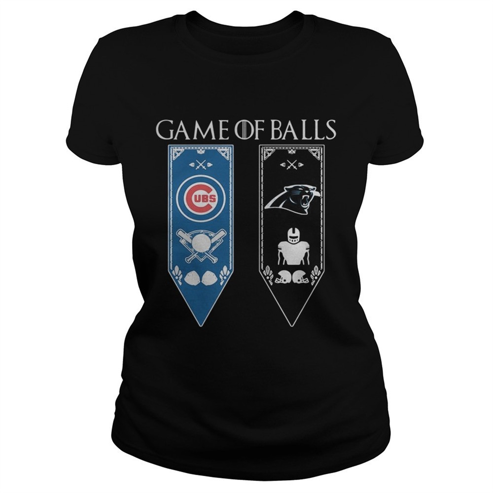 Game of Thrones game of balls Chicago Cubs and Carolina Panthers tshirt