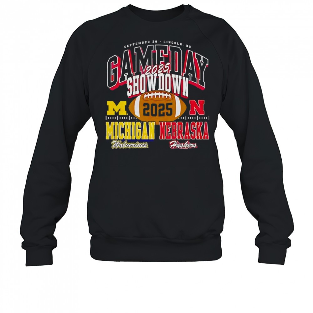 gameday-showdown-michigan-wolverines-and-nebraska-cornhuskers-football-2025-shir-beou65zs Gameday Showdown Michigan Wolverines and Nebraska Cornhuskers football 2025 shirt