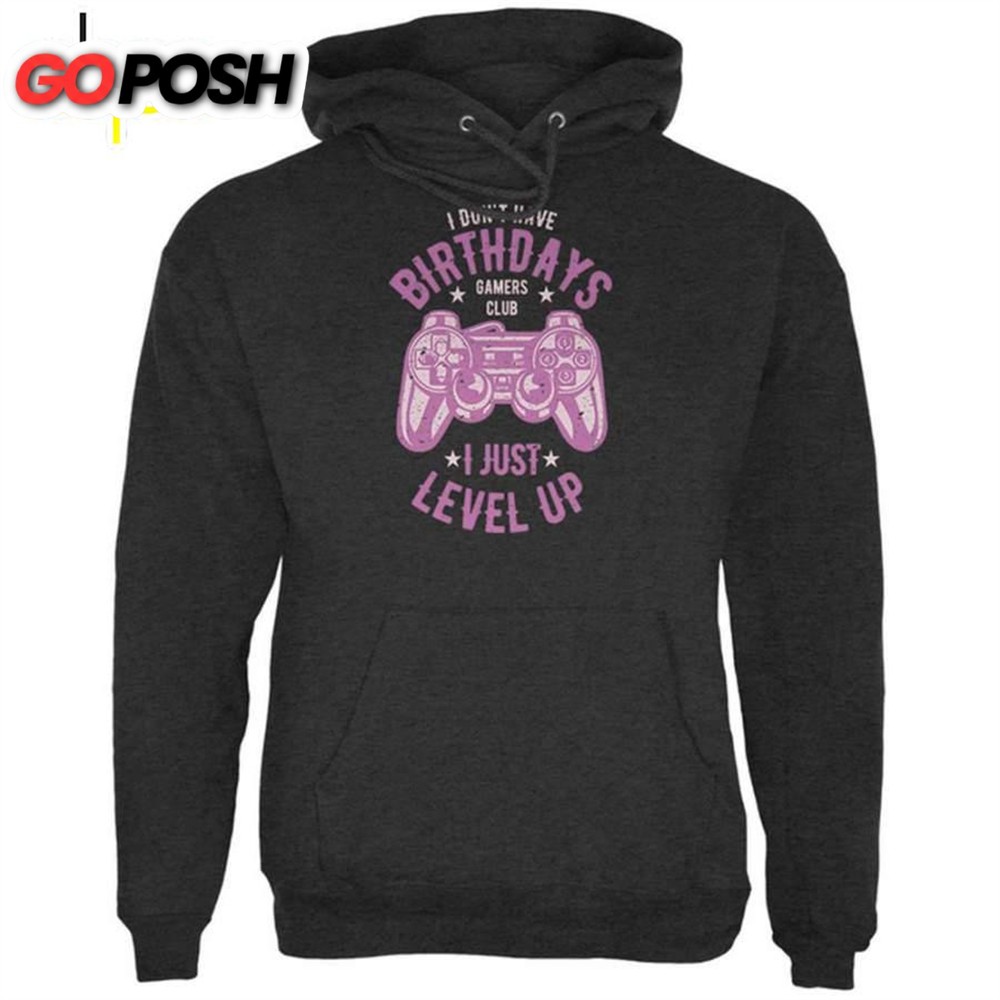 Gamer Birthday Level Up Pink Mens Hoodie