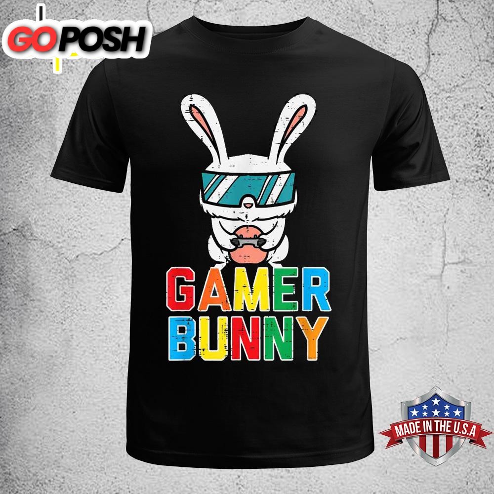 Gamer Bunny Cute Easter Video Game Gaming Boys Kids Toddler Cute Easter Shirt