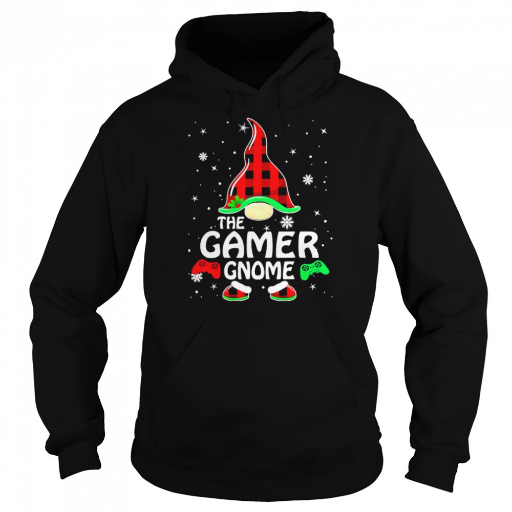 Gamer Gnome Buffalo Plaid Matching Family Christmas Pajama T-Shirt