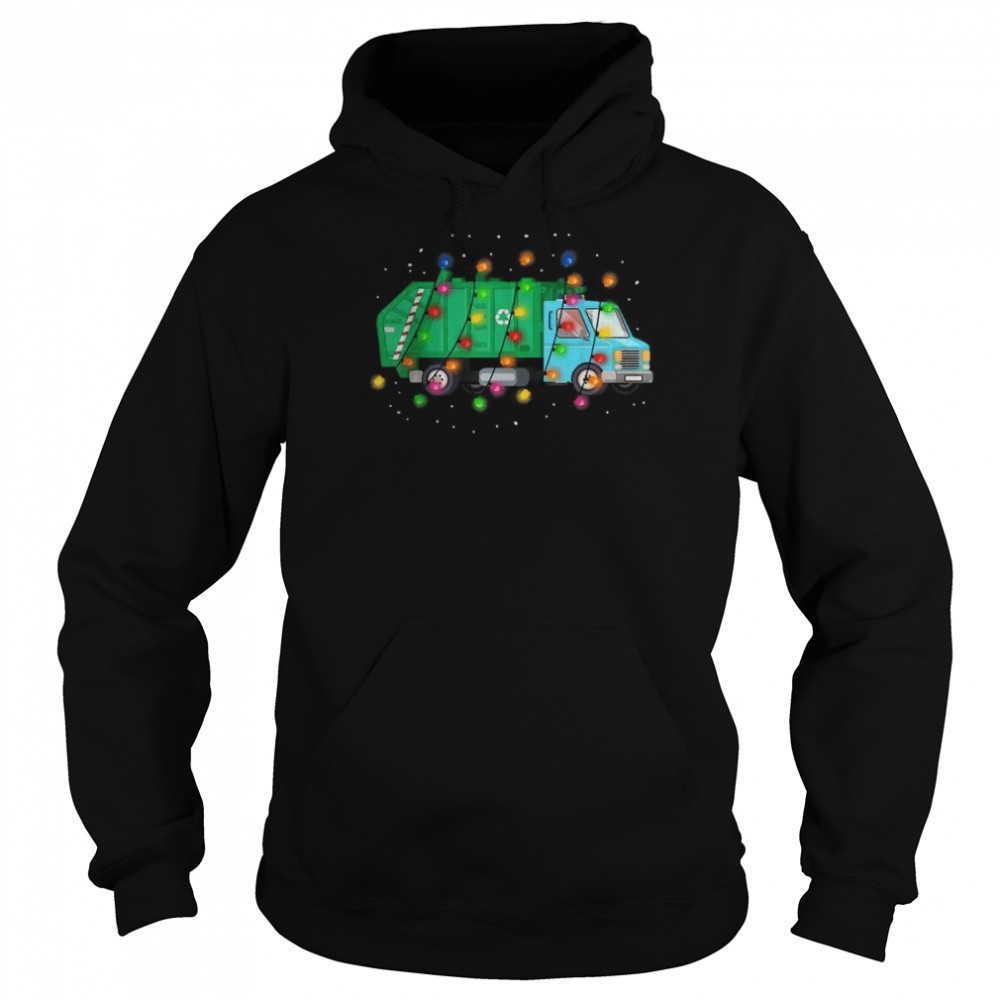 Garbage Car Boys Christmas Lights Tree Merry Christmas T-Shirt