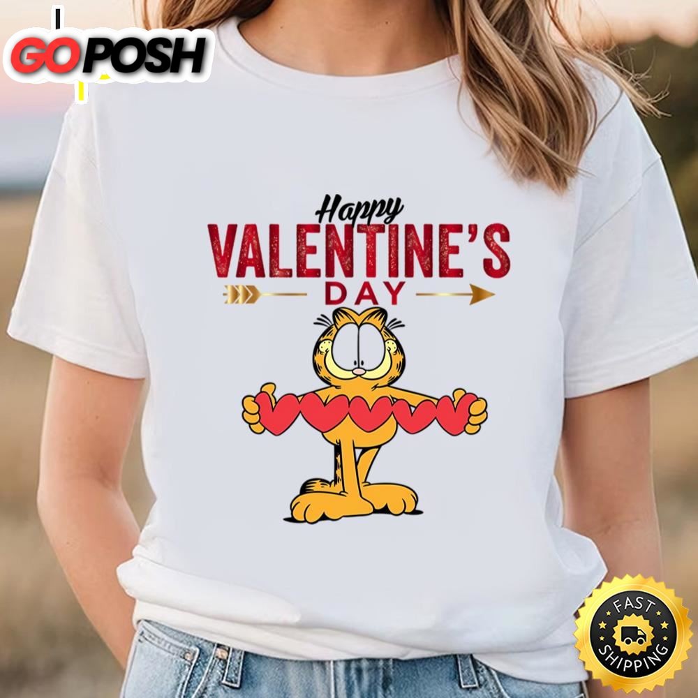 Garfield Cartoon Character Happy Valentines T-shirt