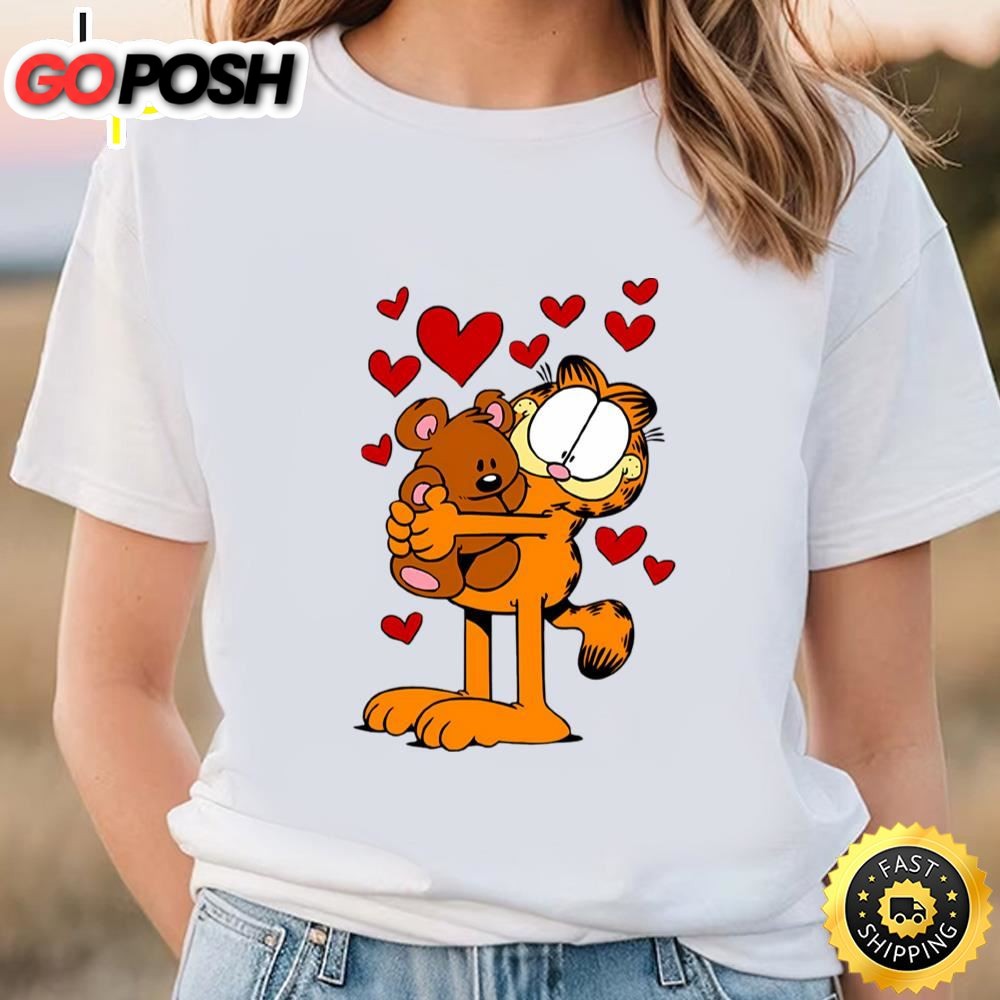 Garfield Hugging Pooky Valentines Day T-Shirt