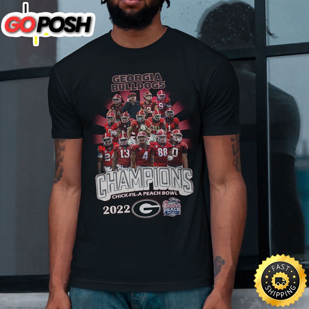 Geogia Bulldogs Champions Chick Fil A Peach Bowl Unisex T-Shirt