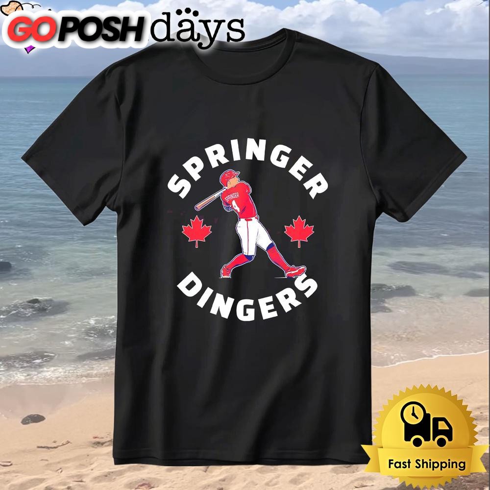 George Springer Canada Day Baseball Home Run Maple Leaf Dingers T-Shirt