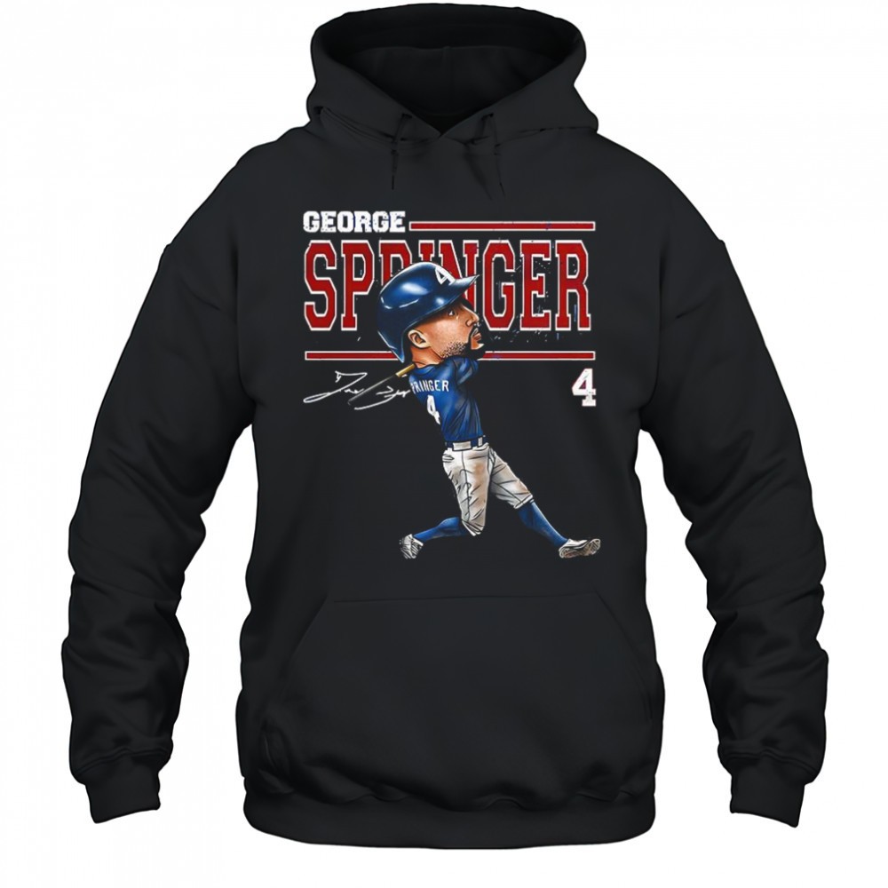 George Springer Toronto Blue Jays baseball 2025 number 4 cartoon signature shirt
