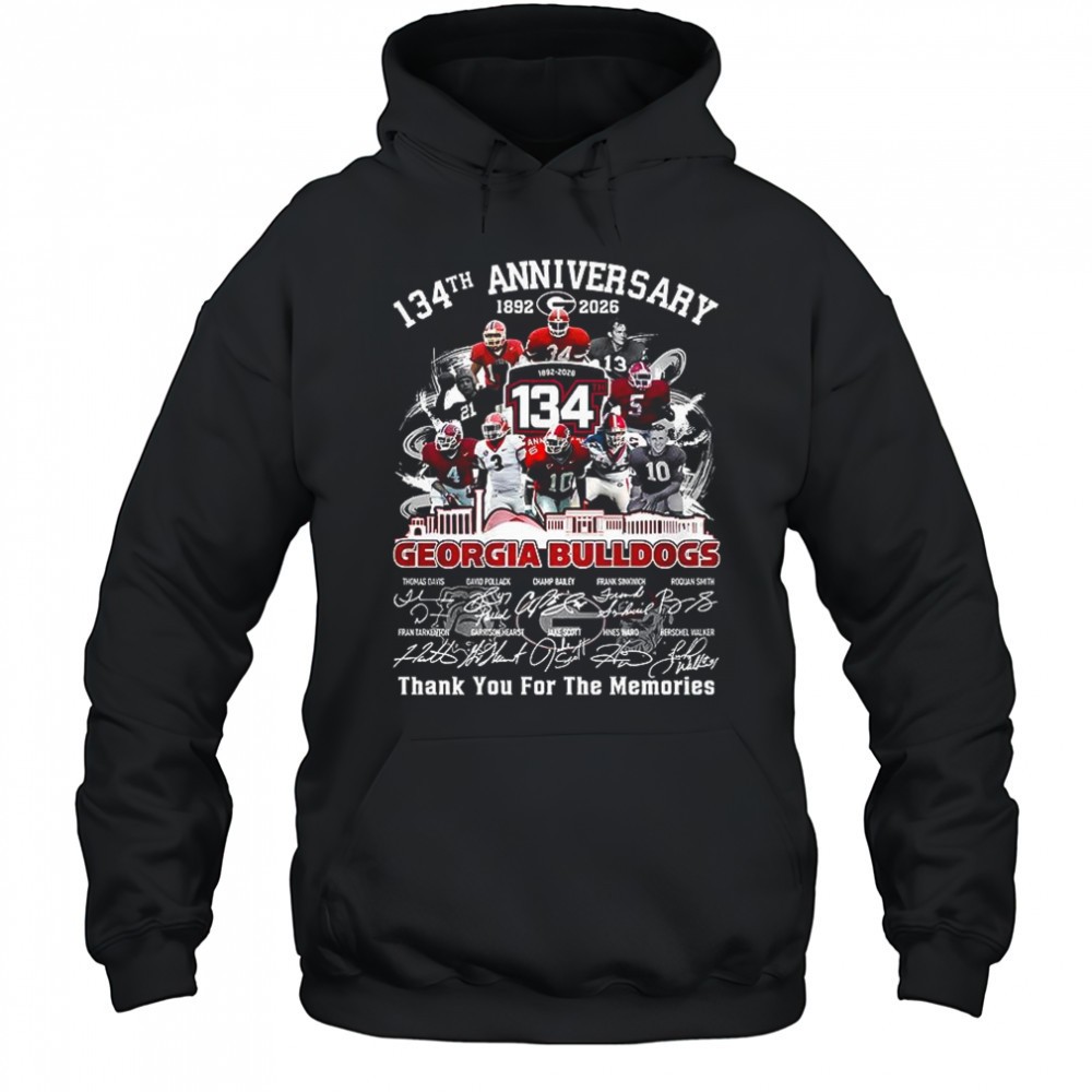 Georgia Bulldogs 134th anniversary 1892-2026 thank you for the memories signature shirt